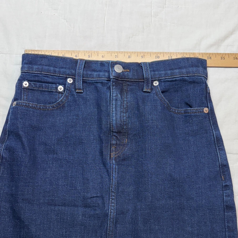 NWT Banana Republic Vintage 90s Y2K High-Rise A-Line Denim Midi Skirt‎ Dark Wash - Picture 3 of 8